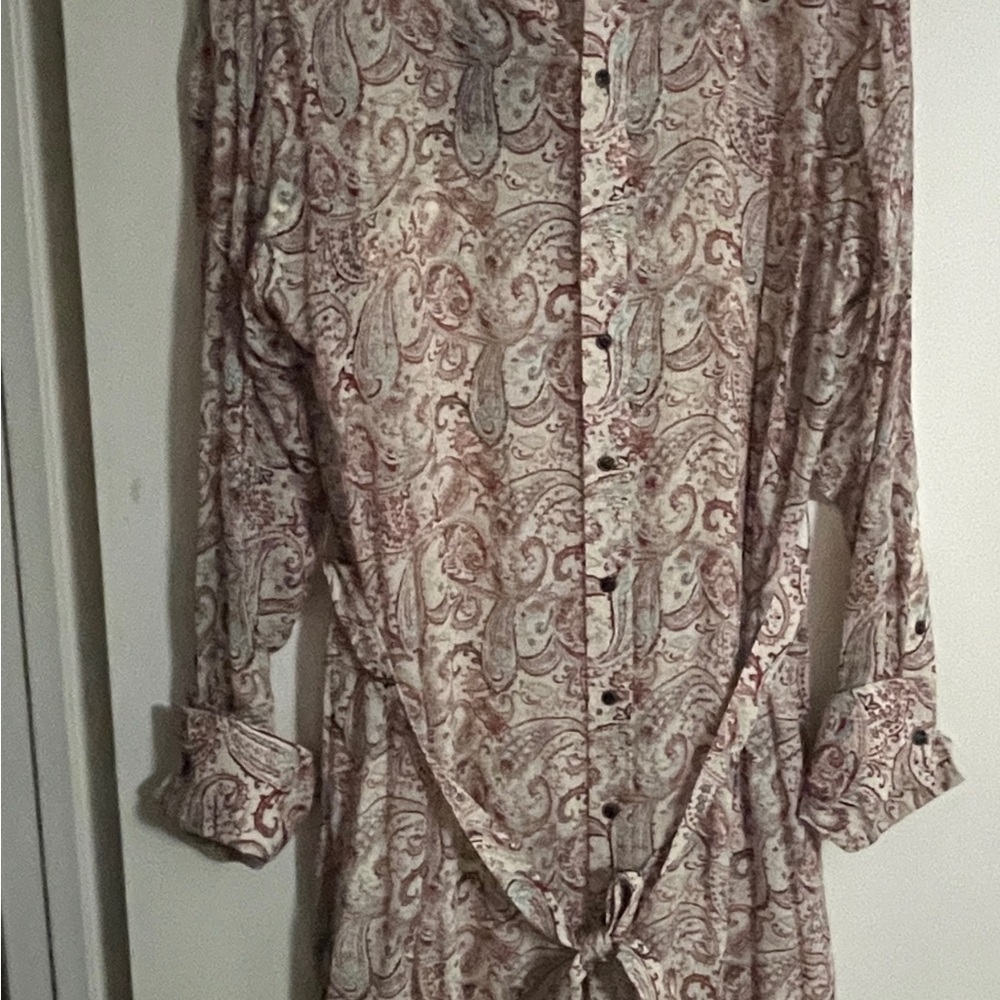 Rag & Bone Paisley Patterned Shirt Dress Lg